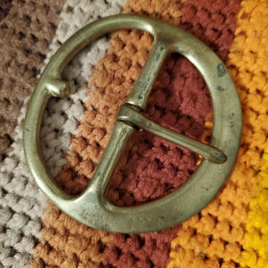 Vintage 60s 70s gold brass belt buckle by North & Judd